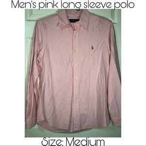 Ralph Lauren Men's Pink Long Sleeve Polo